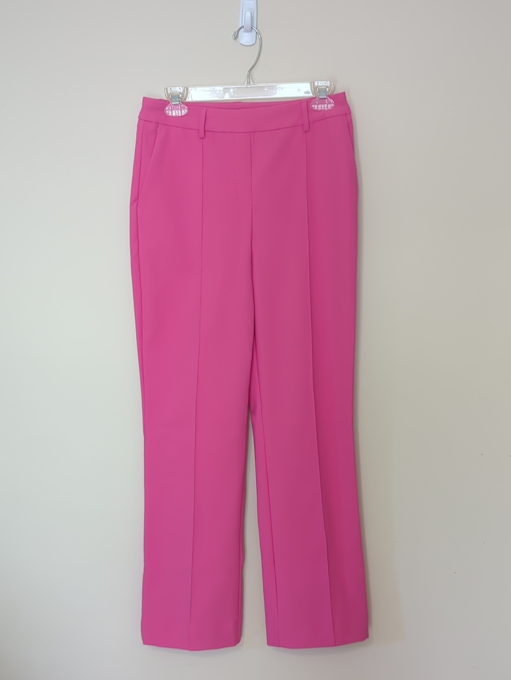 Rachel Zoe Hot Pink Straight Leg Work Pants Barbiecore Pull On Trousers Size 4 - Picture 3 of 9